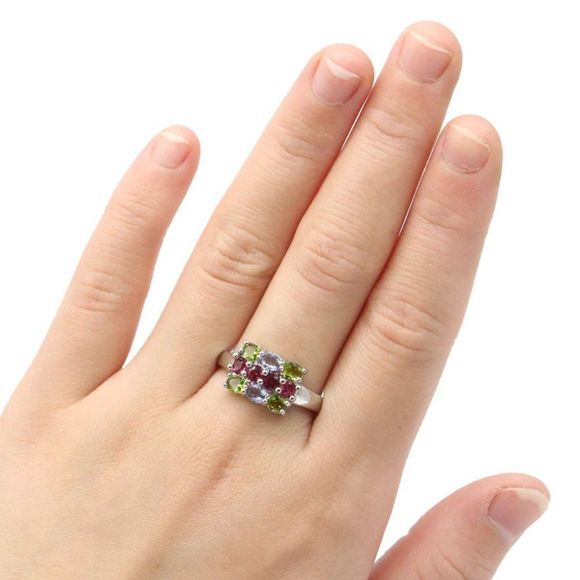 Peridot, Topaz & Tourmaline in a 925 SS Filled Ring (6) - Picture 7 of 10